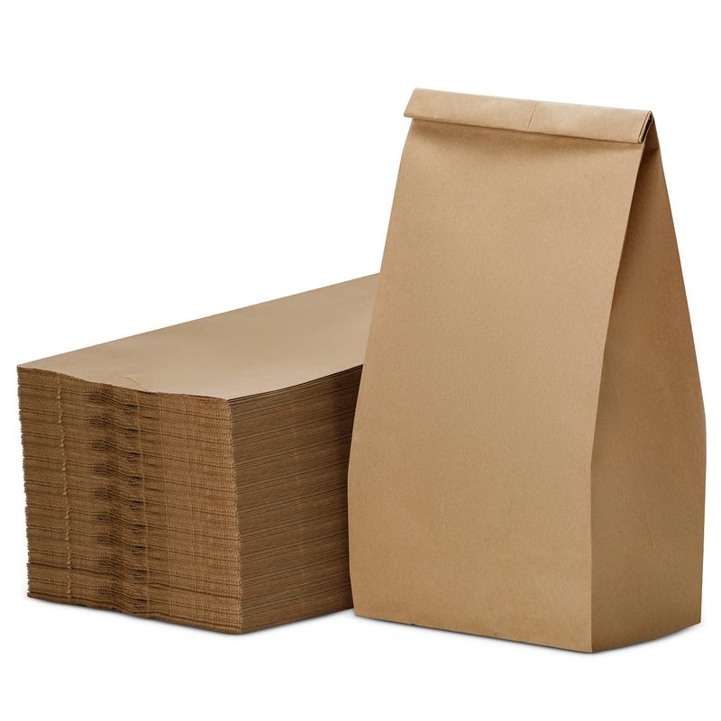 Culinware Kraft Paper Bags 8 Lb - Durable Brown Bags for Snack, Lunch, Sandwich, Pastries, Popcorn, Grocery and Party Favor - 6.1 x 4.25 x 12.3 In - 500 Count - Image 1
